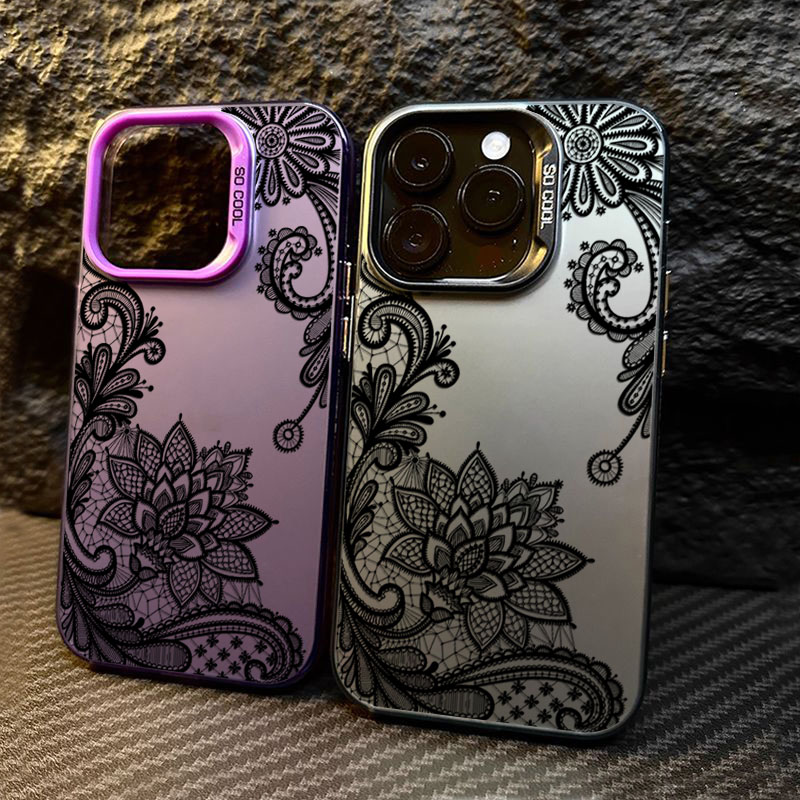 Tablet Accessories For Girls - Black lace print New Hot Electroplate