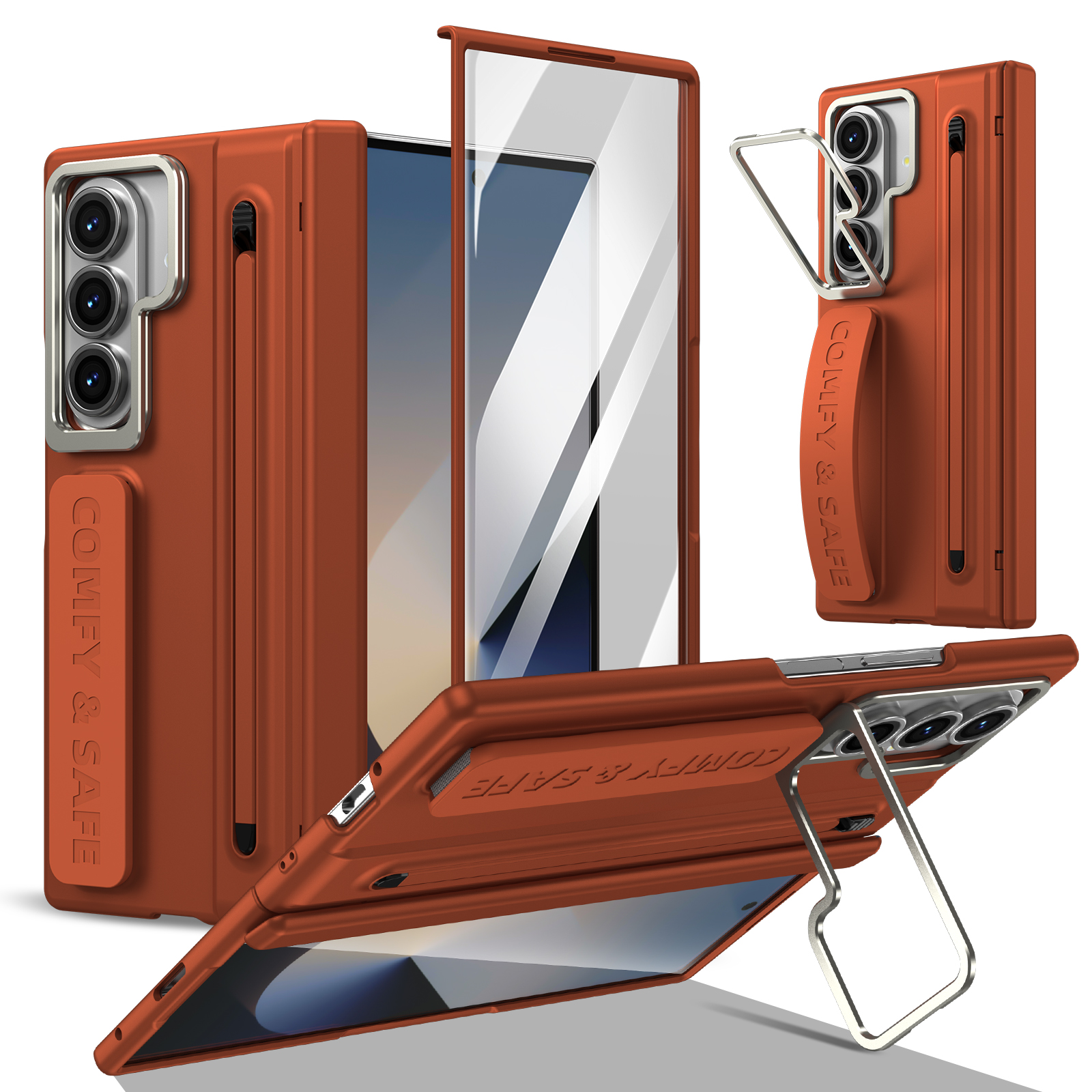 Case With Pencil Holder - Business Integrated Built-in Screen Protector Phone
