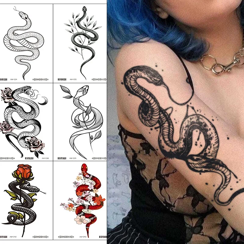 Women Snake Temporary Tattoos  - Hotwav Tablet Accessories review and price