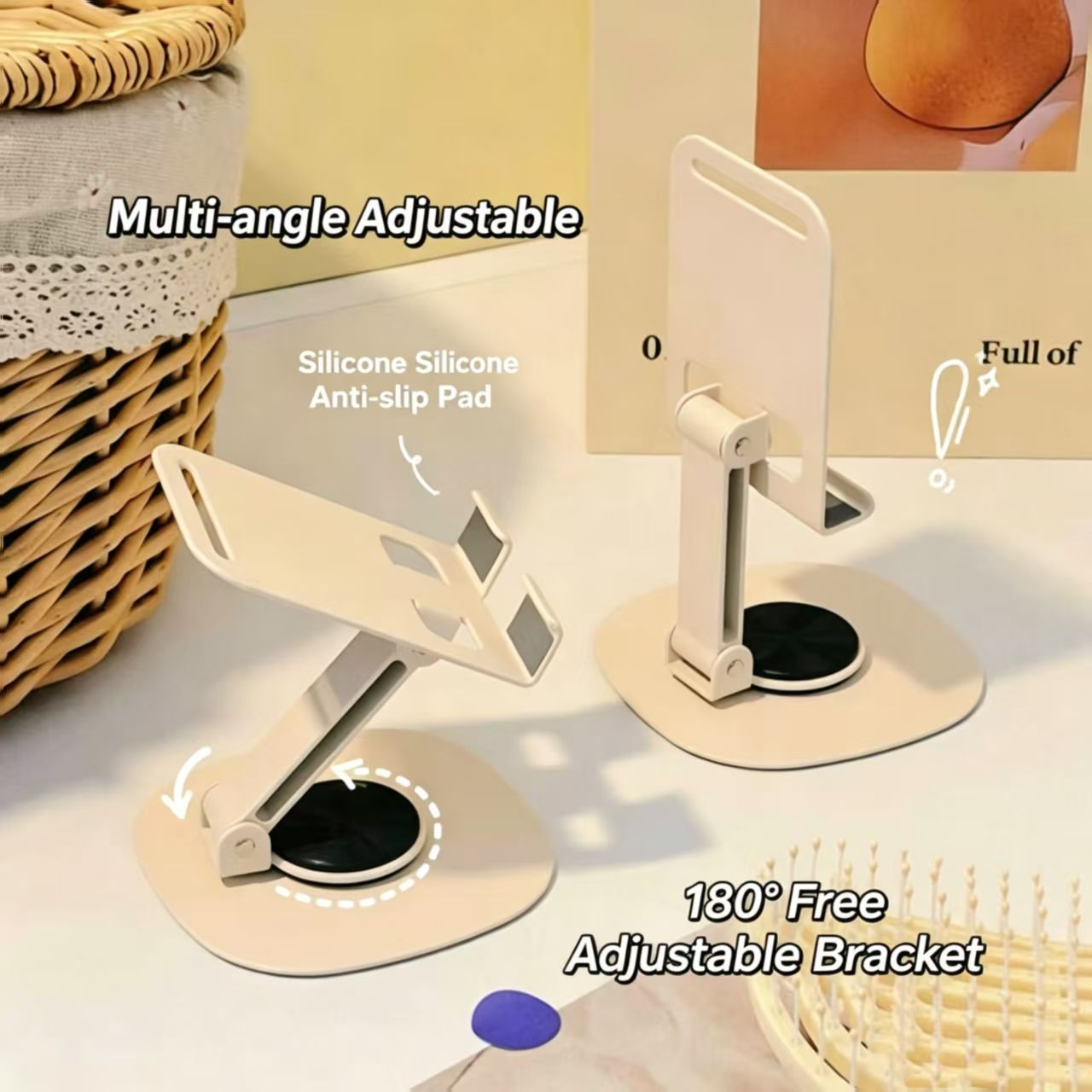 Cream Style Carbon Steel Porta - Tablet Stand Adjustable review and price