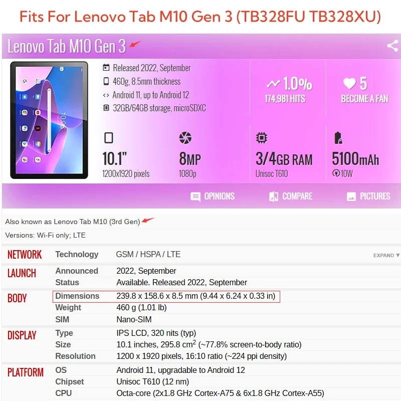 Capa For Lenovo Tab M10 3rd Ge - Tablet Cover Accessories review and price