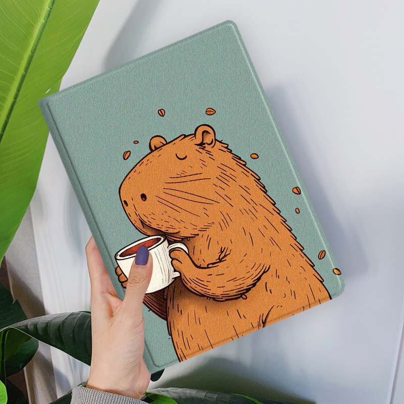 Cartoon Capybara Bubble Tea Fo - Tablet A9 Accessories review and price