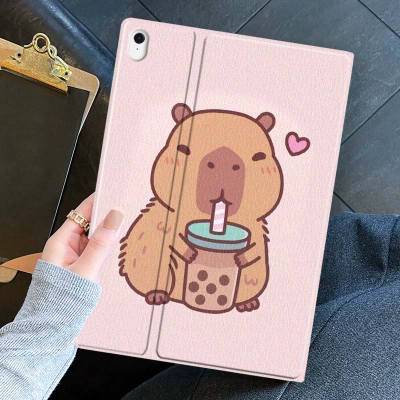 Cartoon Capybara Bubble Tea Fo - Tablet A9 Accessories review and price