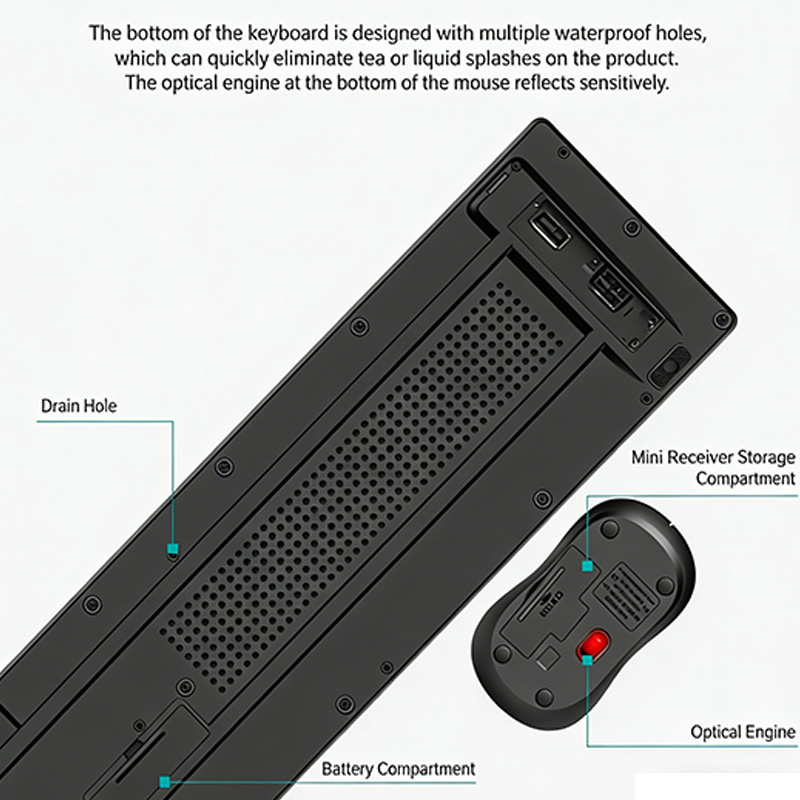 2.4GHz Wireless Keyboard Mouse - Tablet Accessories Set review and price