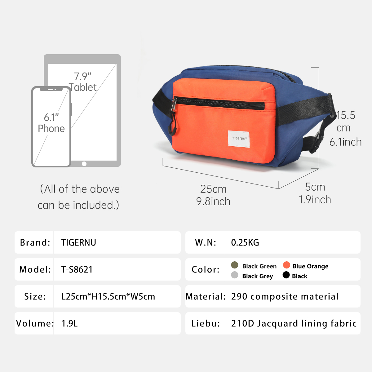 Tigernu Chest Bags For Men 7.9 - Tablet Shoulder Bag review and price