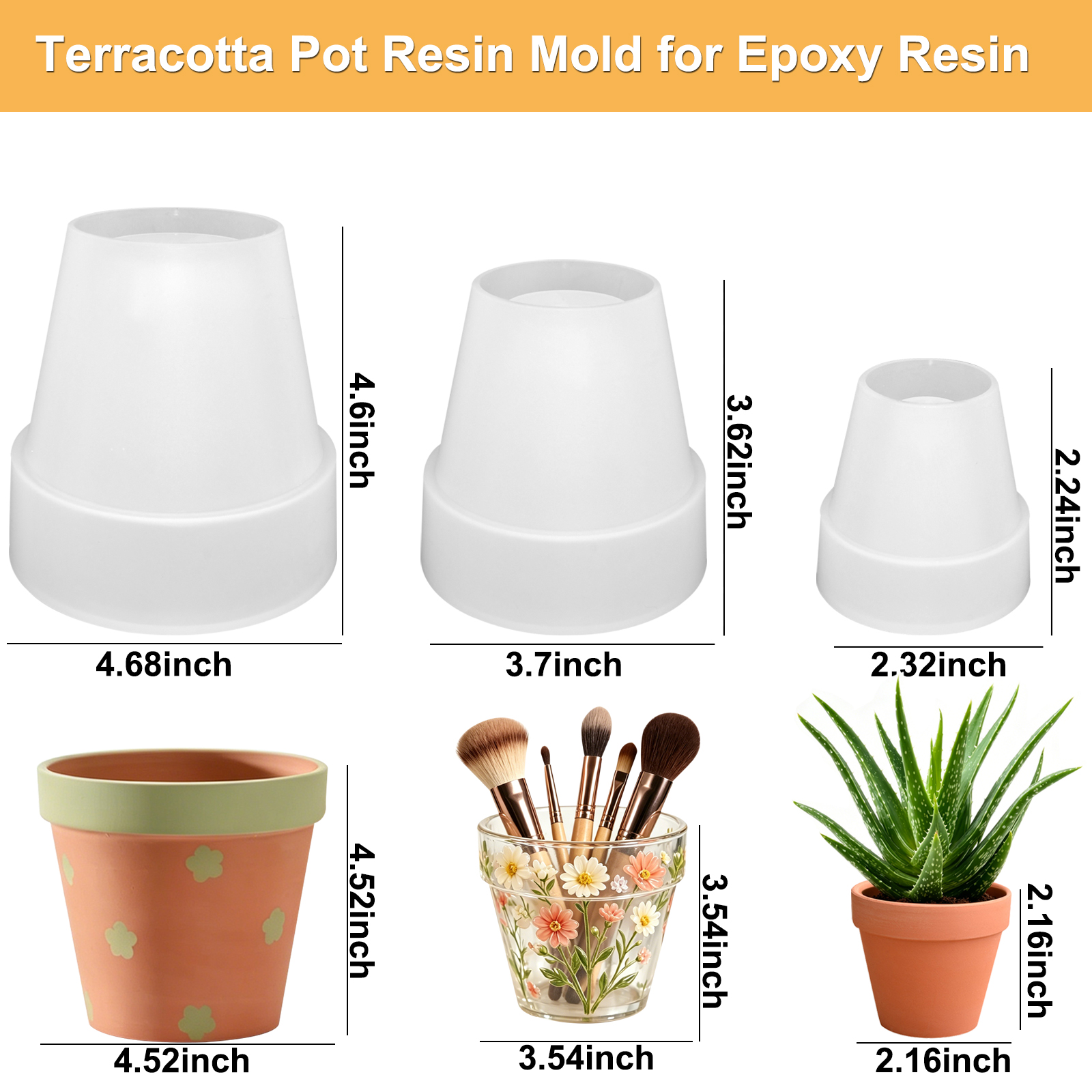 Flower Pot Silicone Molds, 3Pc - Case With Pencil Holder review and price