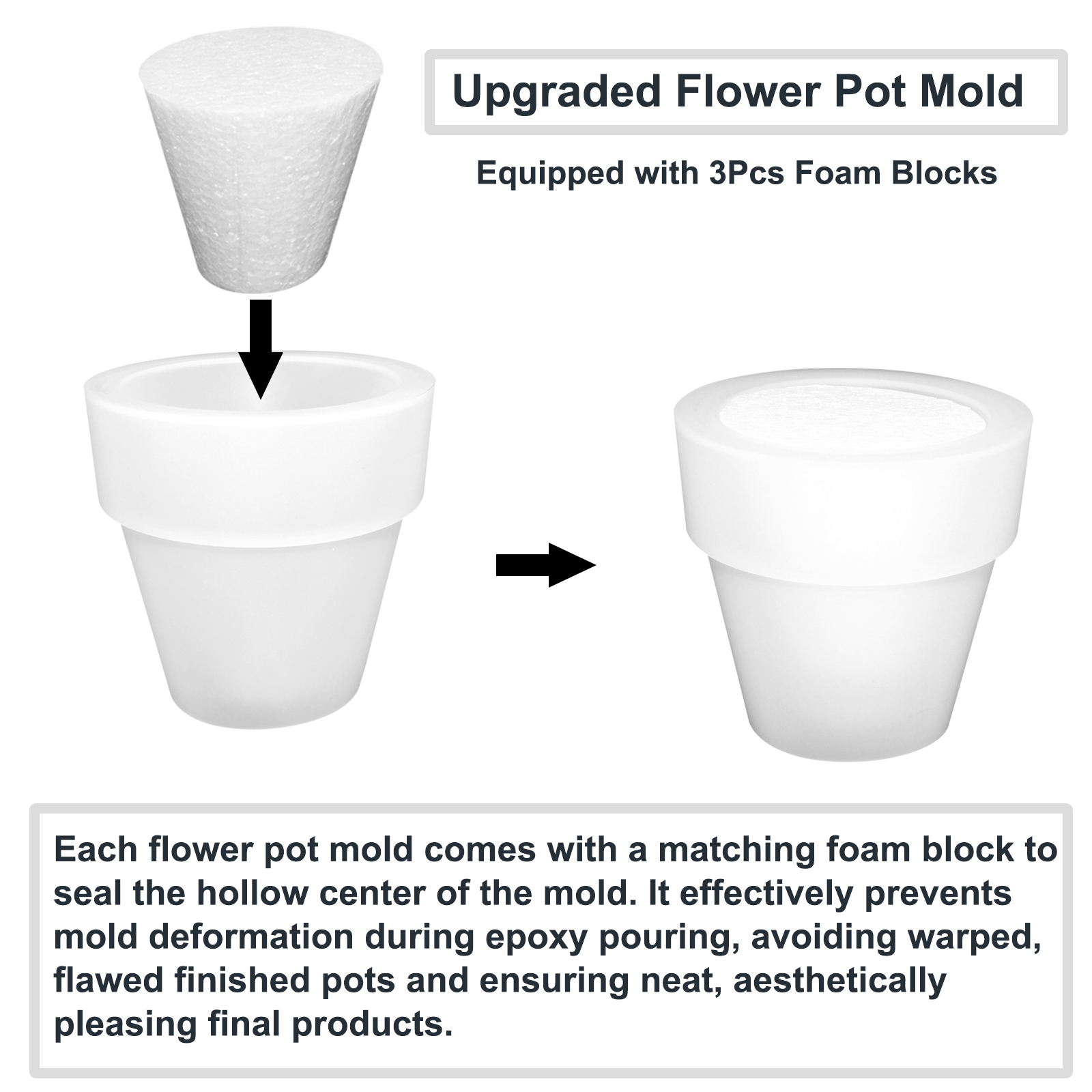 Flower Pot Silicone Molds, 3Pc - Case With Pencil Holder review and price